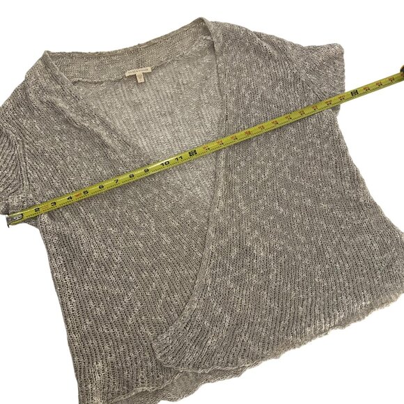 Eileen Fisher Beige Open Front Knit Cardigan L linen coastal resort wear - Picture 5 of 8
